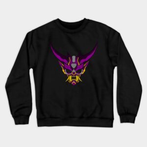 Cyber Japanese Demon-Purple Yellow Crewneck Sweatshirt